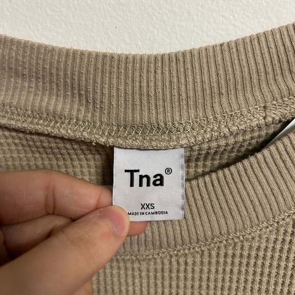 TNA Brown Waffleknit Long Sleeve Shirt - Picture 3 of 3